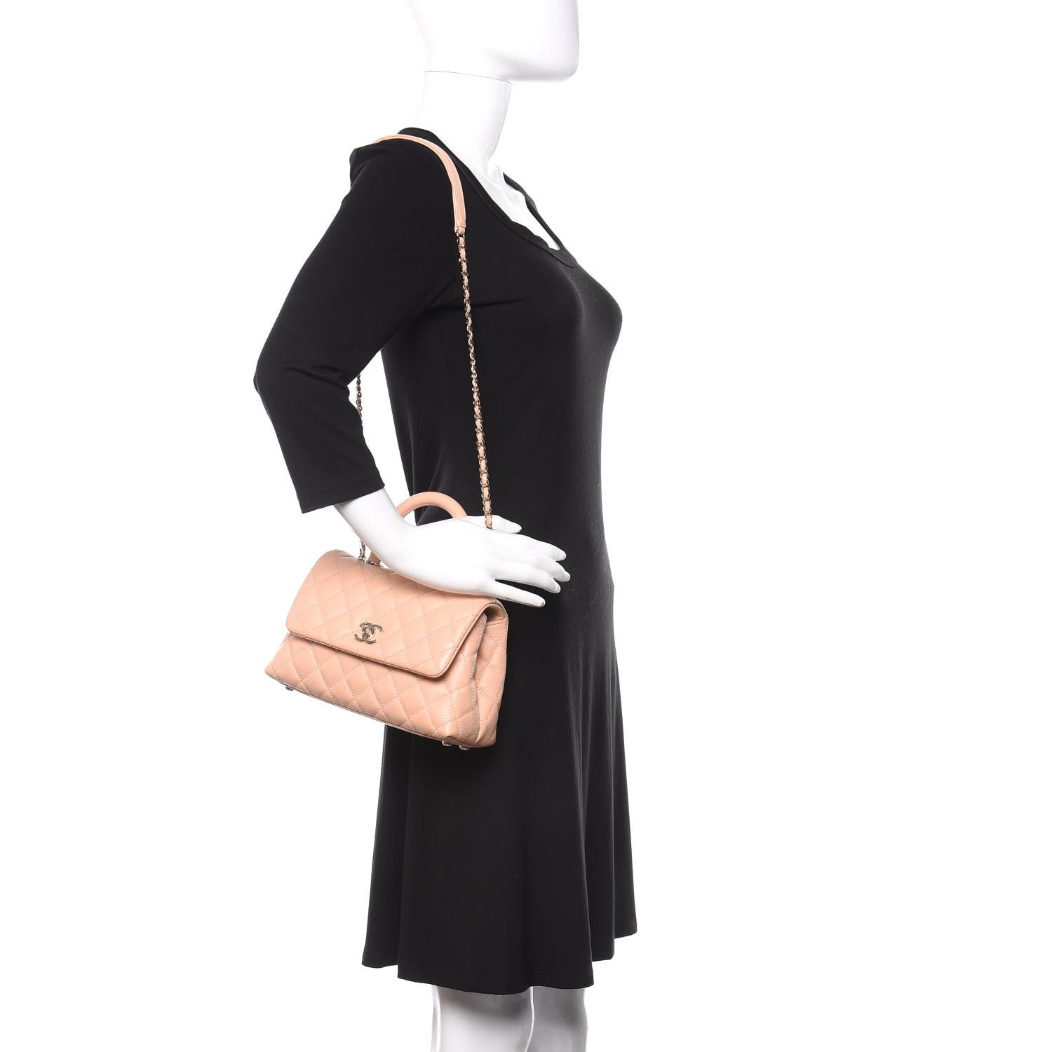 Chanel Caviar Quilted Mini Coco Handle Flap Beige 2 of 10