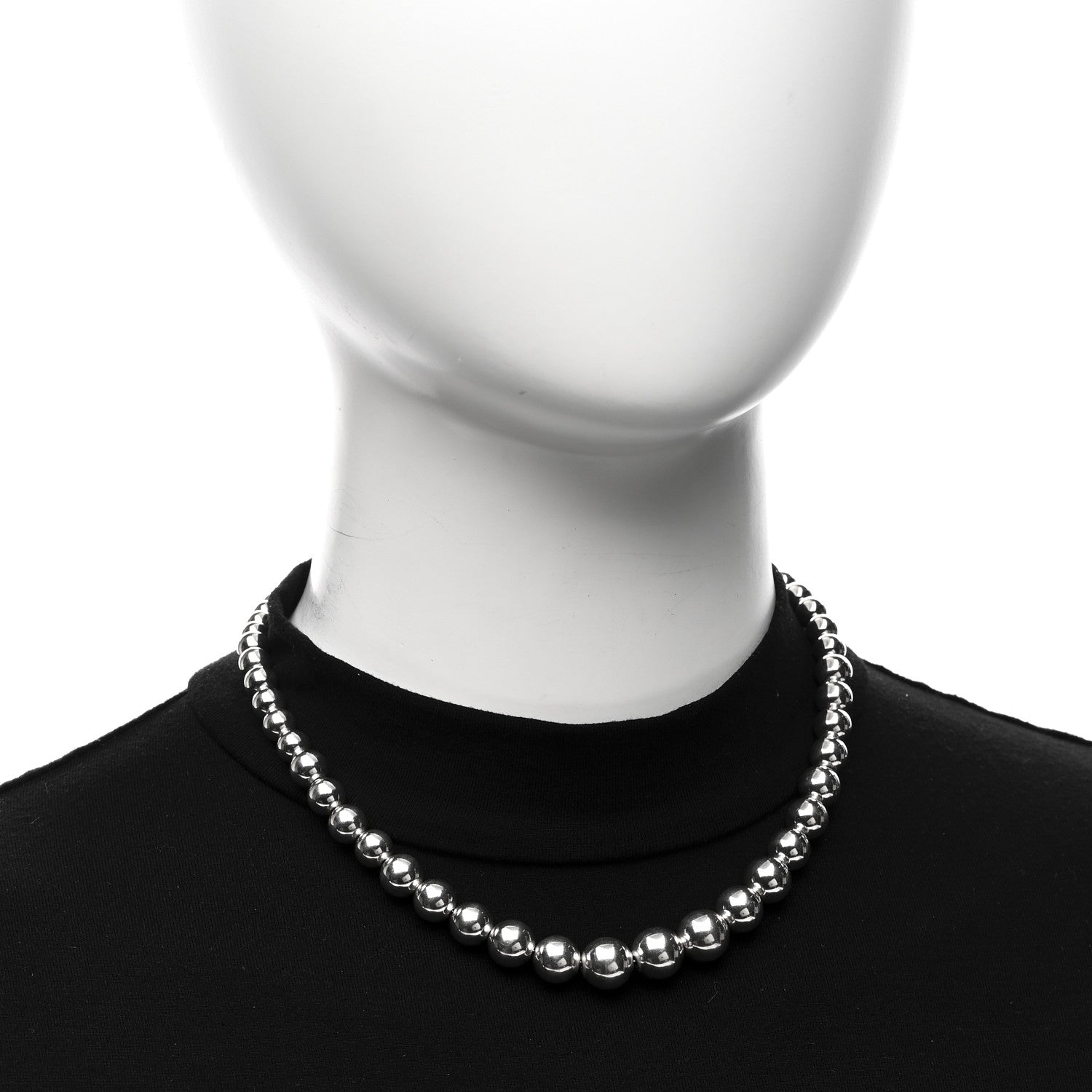 Tiffany Sterling Silver Hardwear Graduated Ball Necklace 2 of 4