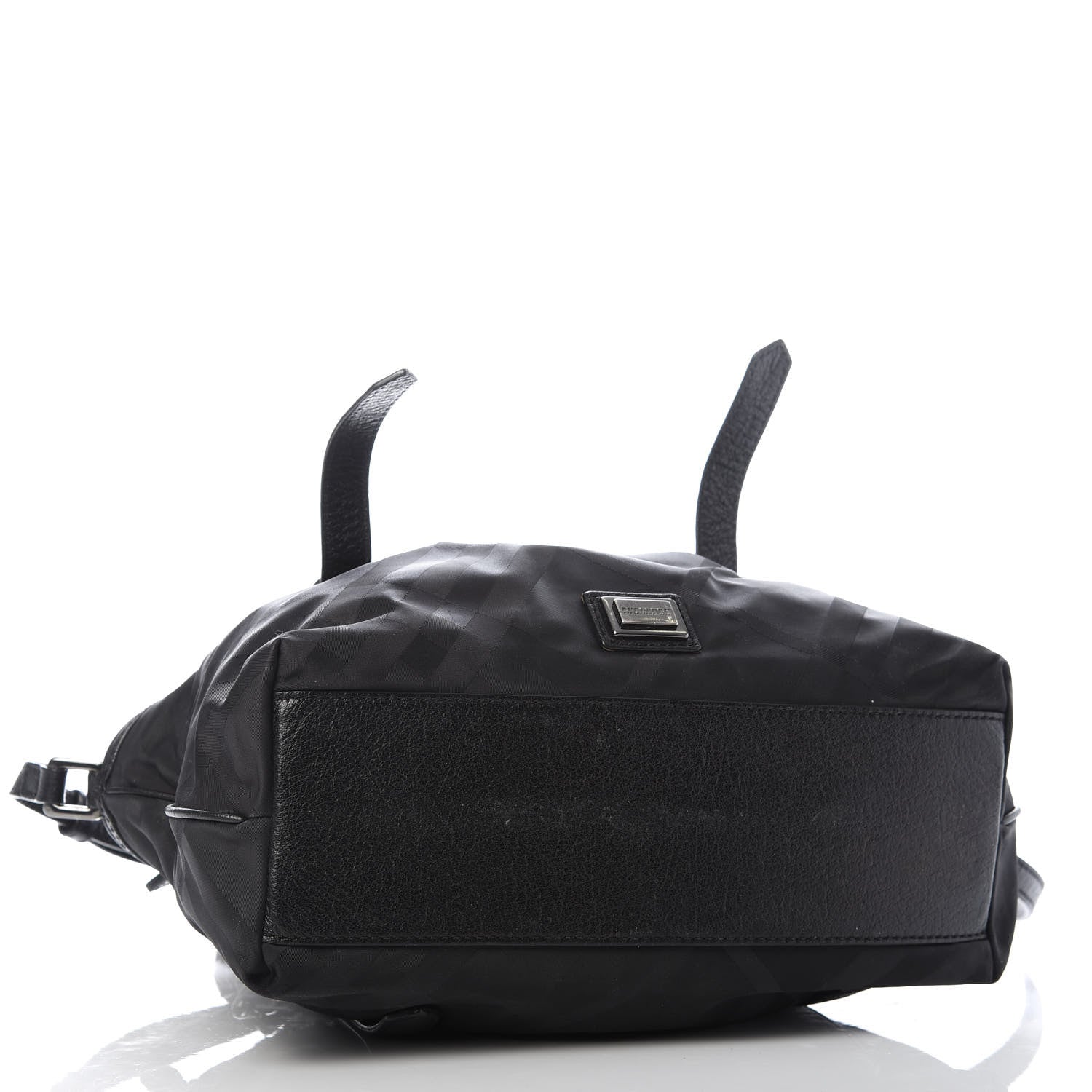 Burberry Nylon Tonal Check Torbitt Tote Black 4 of 16