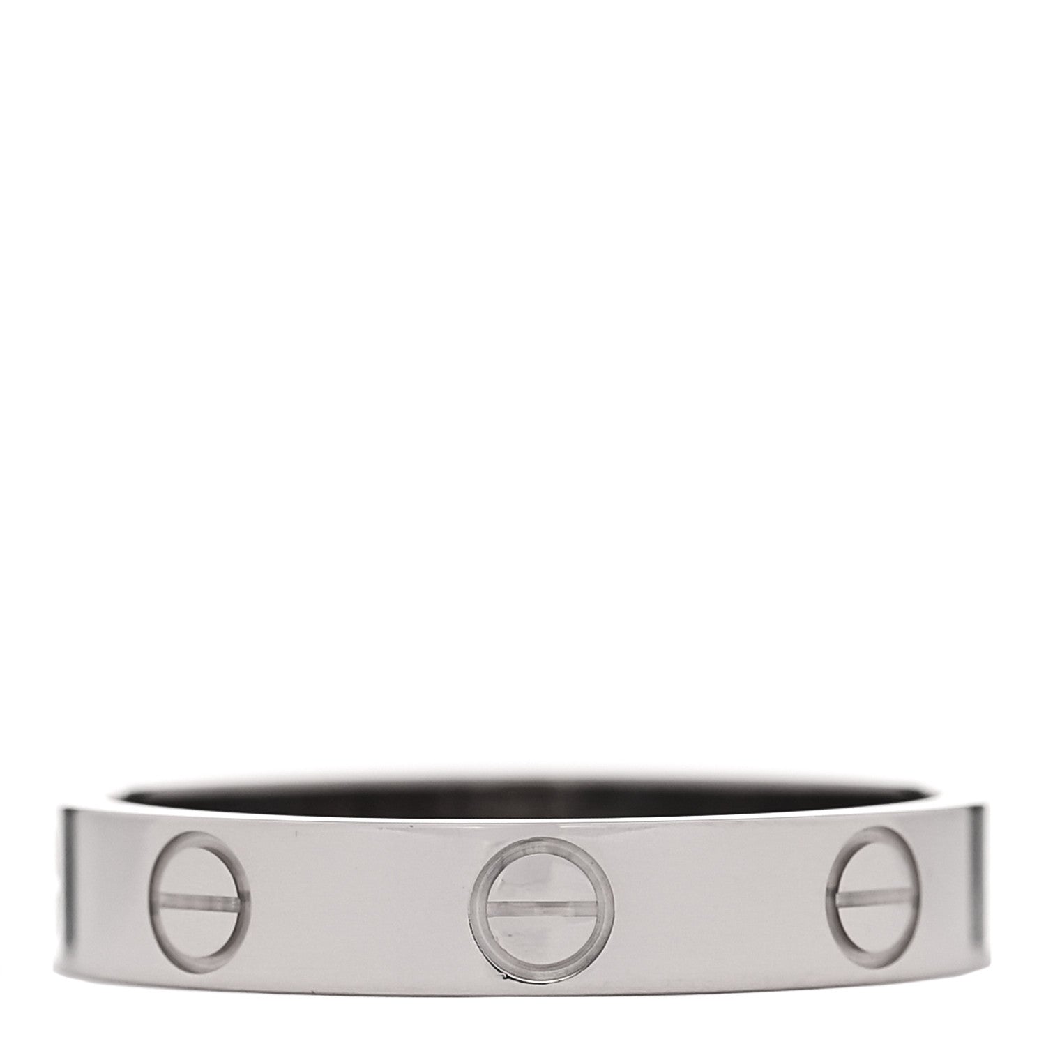 Cartier 18K White Gold 3.5mm LOVE Wedding Band Ring 55 7.25 3 of 5