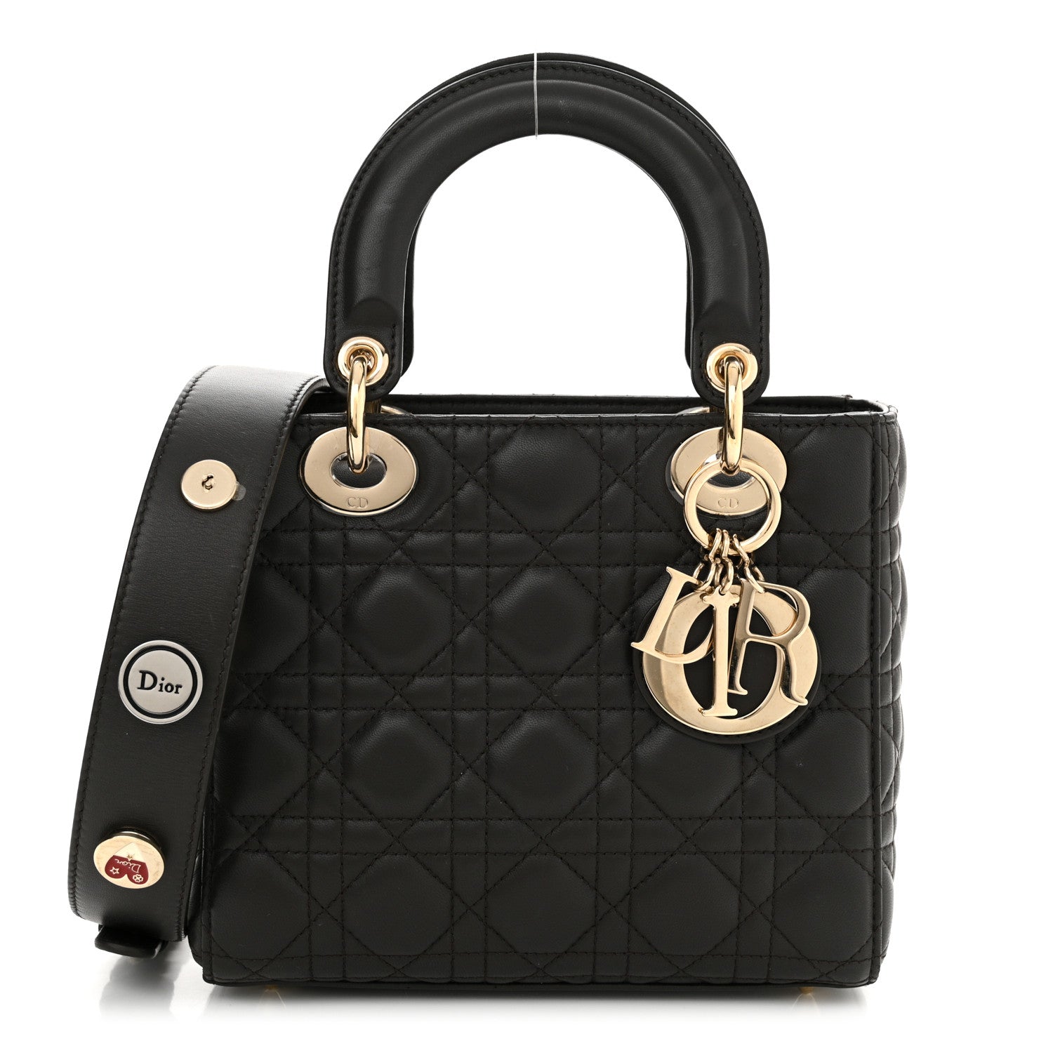 Christian Dior Lambskin Cannage Small Lucky Badges My Lady Dior Dark Grey 1 of 20
