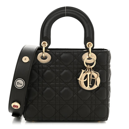 Christian Dior Lambskin Cannage Small Lucky Badges My Lady Dior Dark Grey 1 of 20