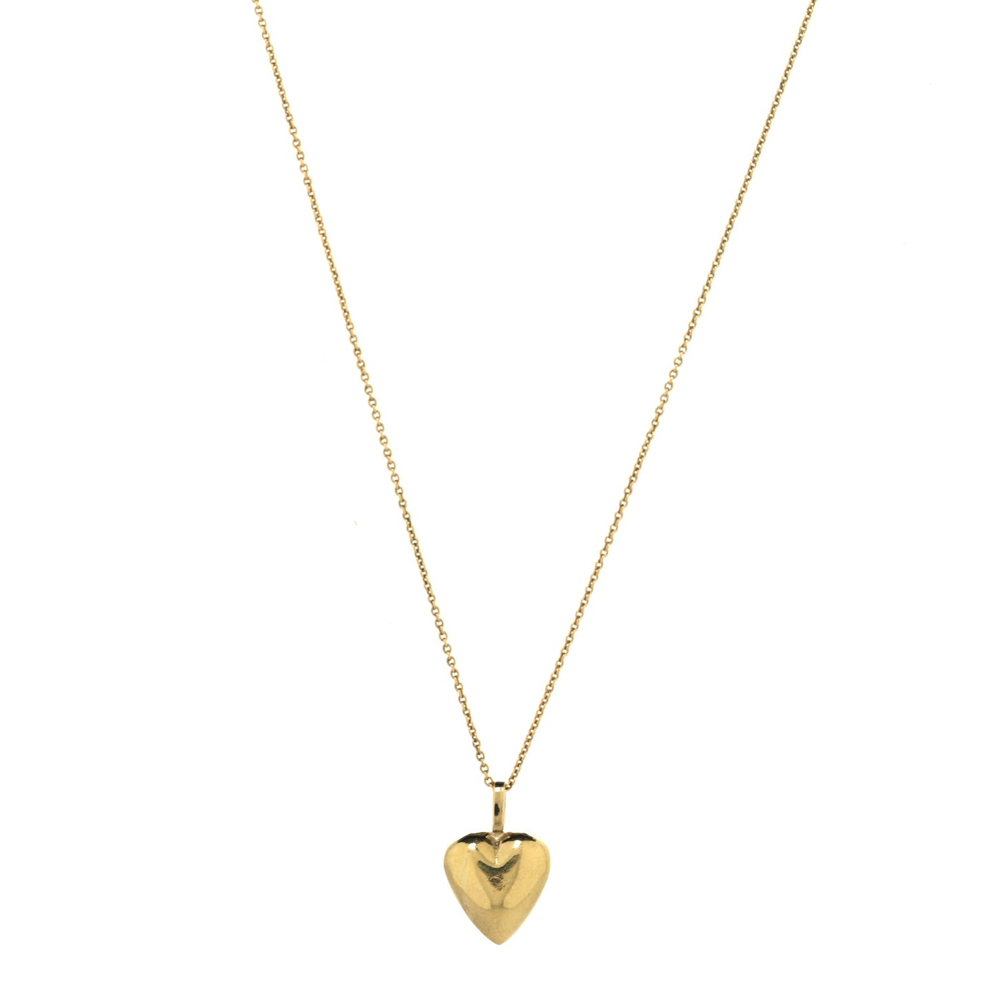 Metal Heart Pendant Necklace Gold