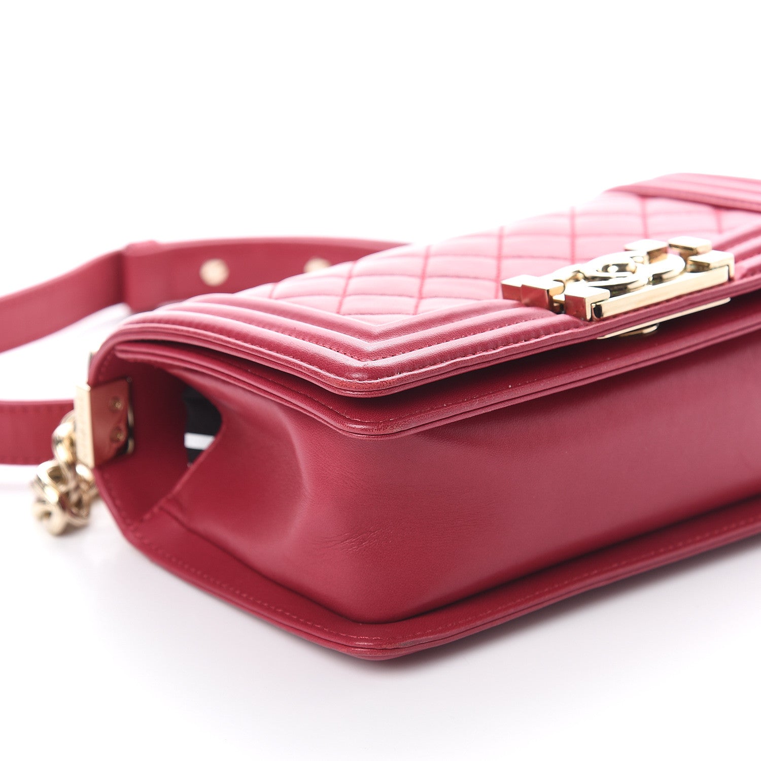 Chanel Lambskin Quilted Small Boy Flap Dark Pink 7 of 8