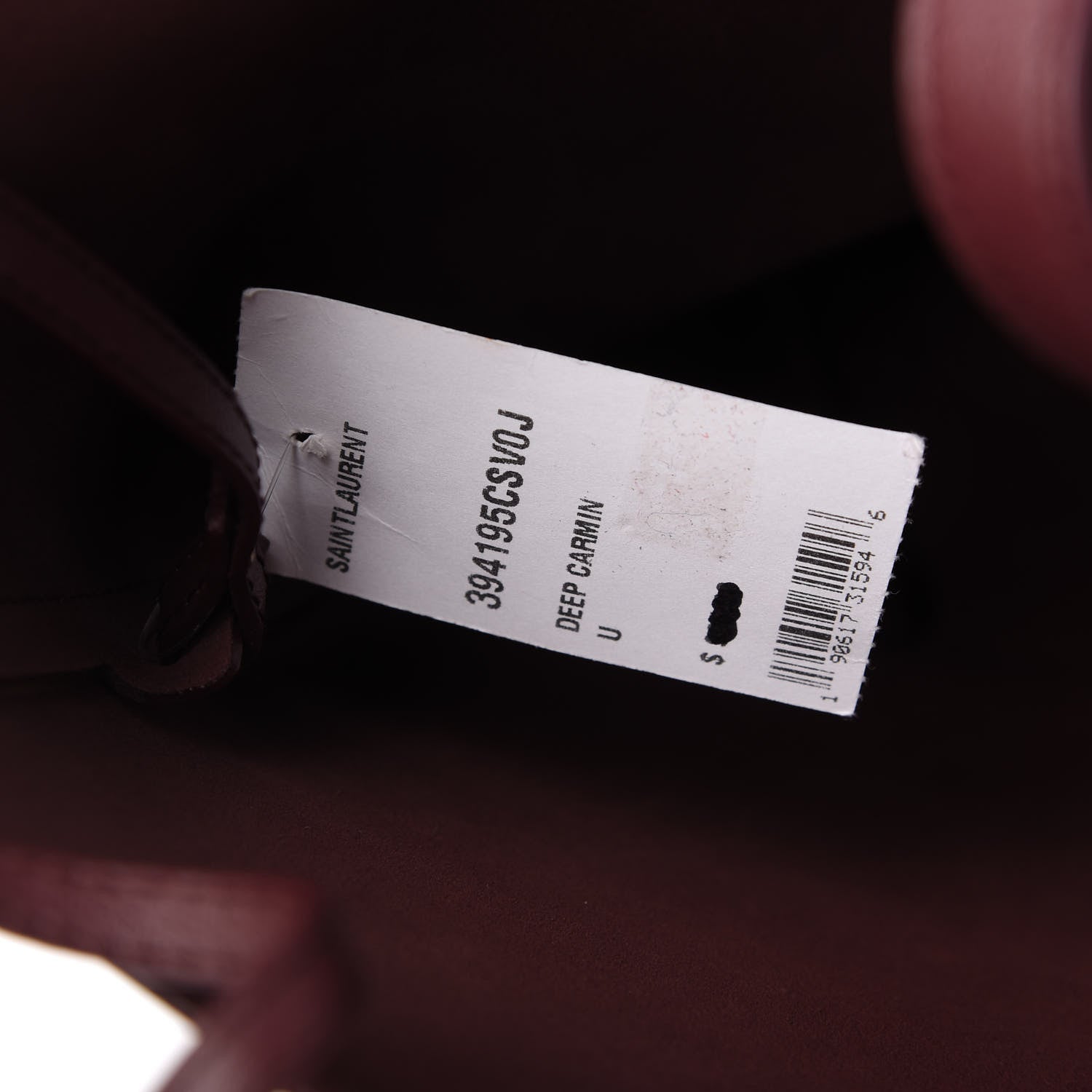 Saint Laurent Calfskin Large Shopping Tote Deep Carmin 10 of 10