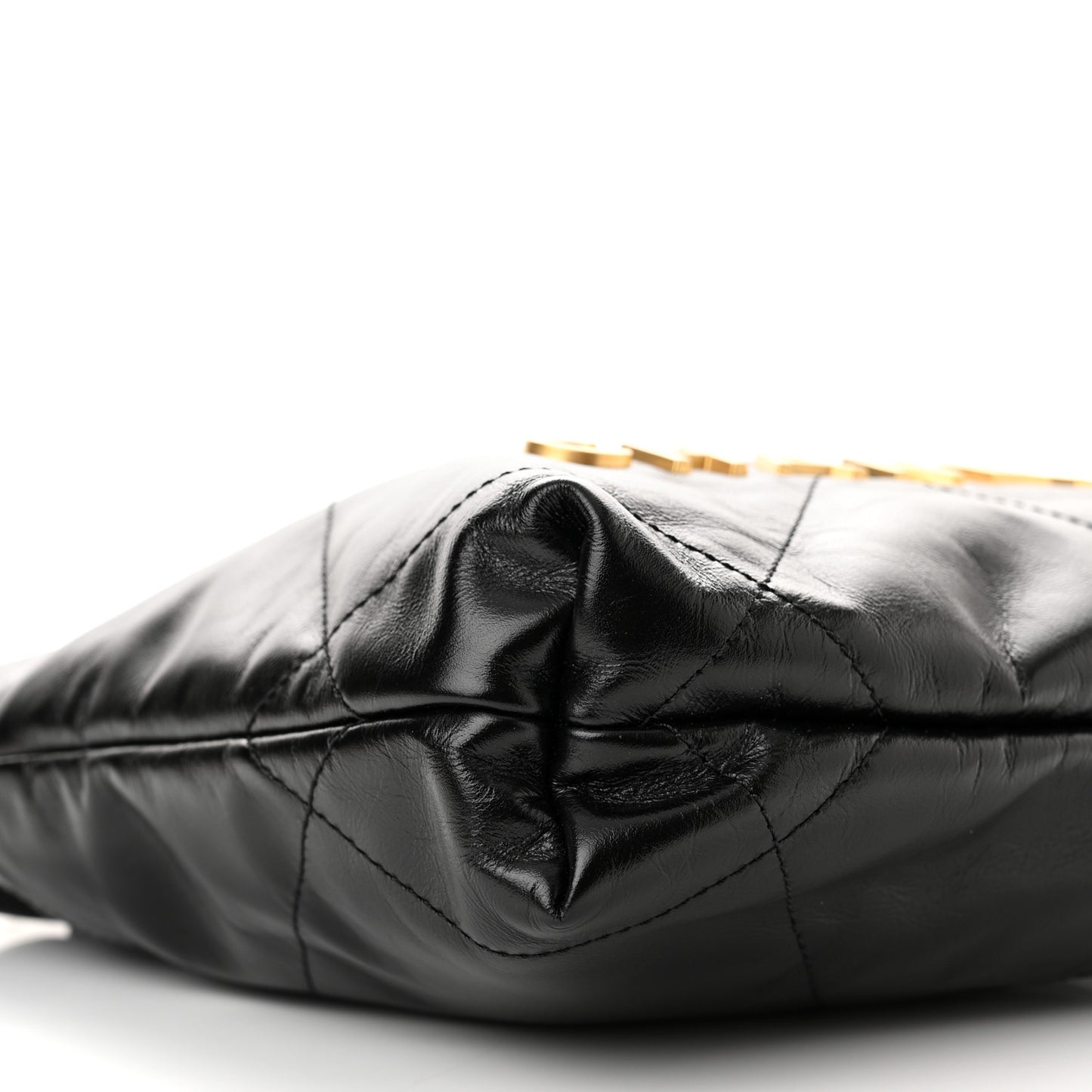 Shiny Calfskin Quilted Mini Chanel 22 Black