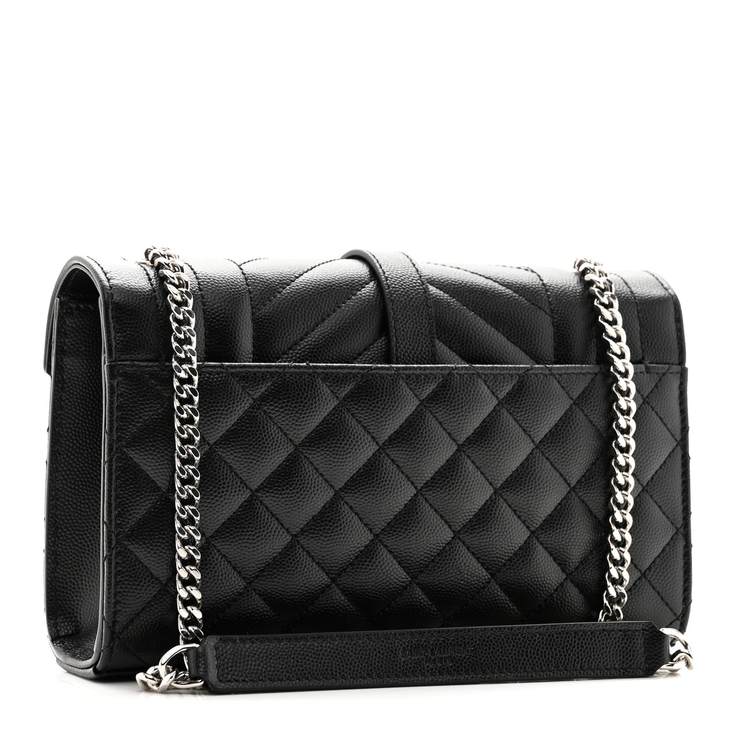 Grain De Poudre Textured Mixed Matelasse Triquilt Small Monogram Satchel Black