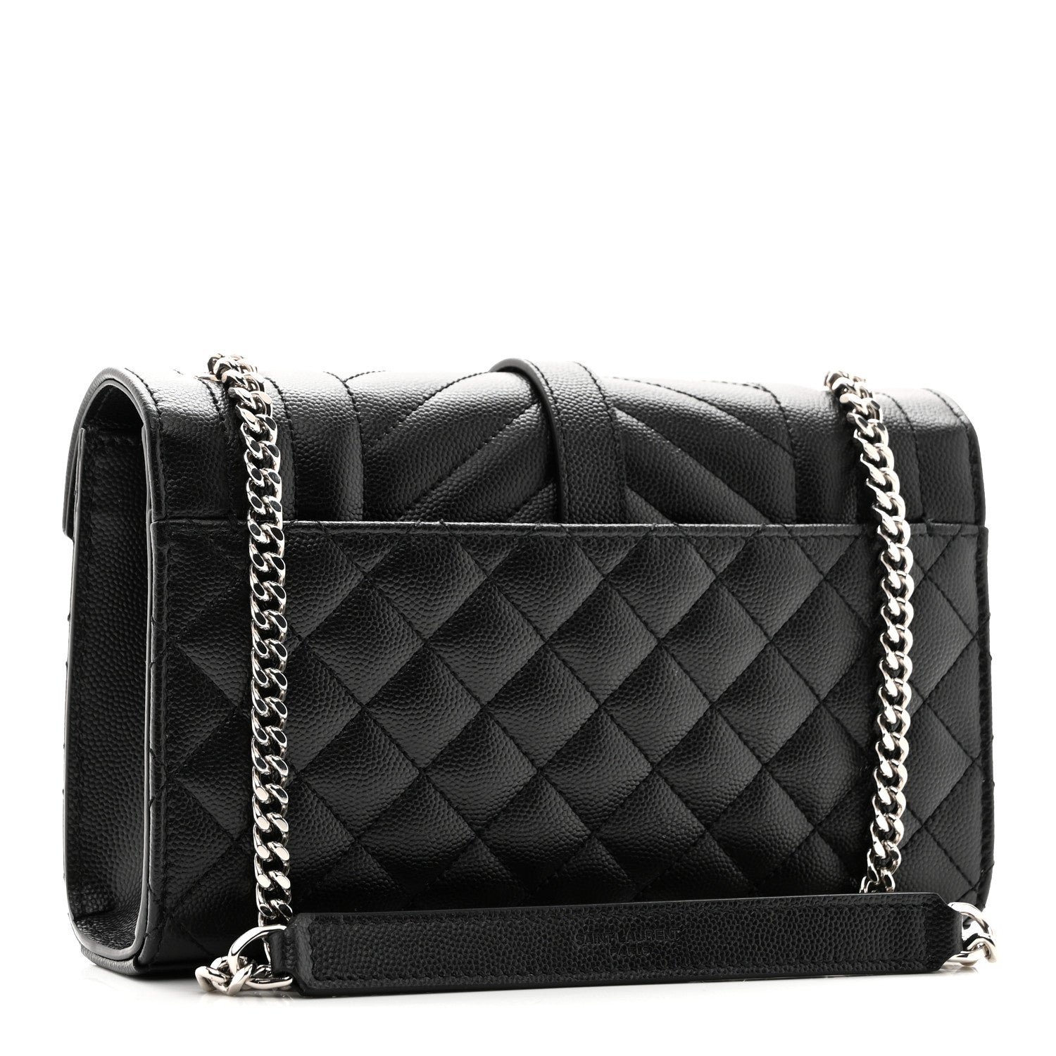 Saint Laurent Grain De Poudre Textured Mixed Matelasse Triquilt Small Monogram Satchel Black 3 of 9