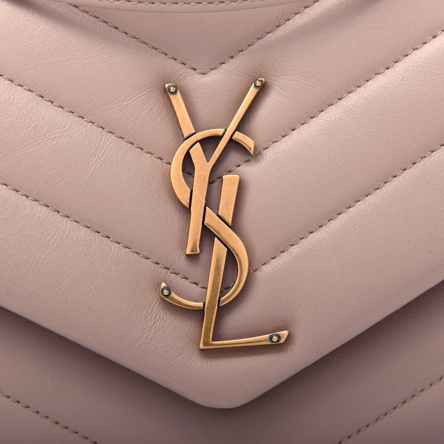 Calfskin Y Quilted Monogram Medium Loulou Chain Satchel Light Natural