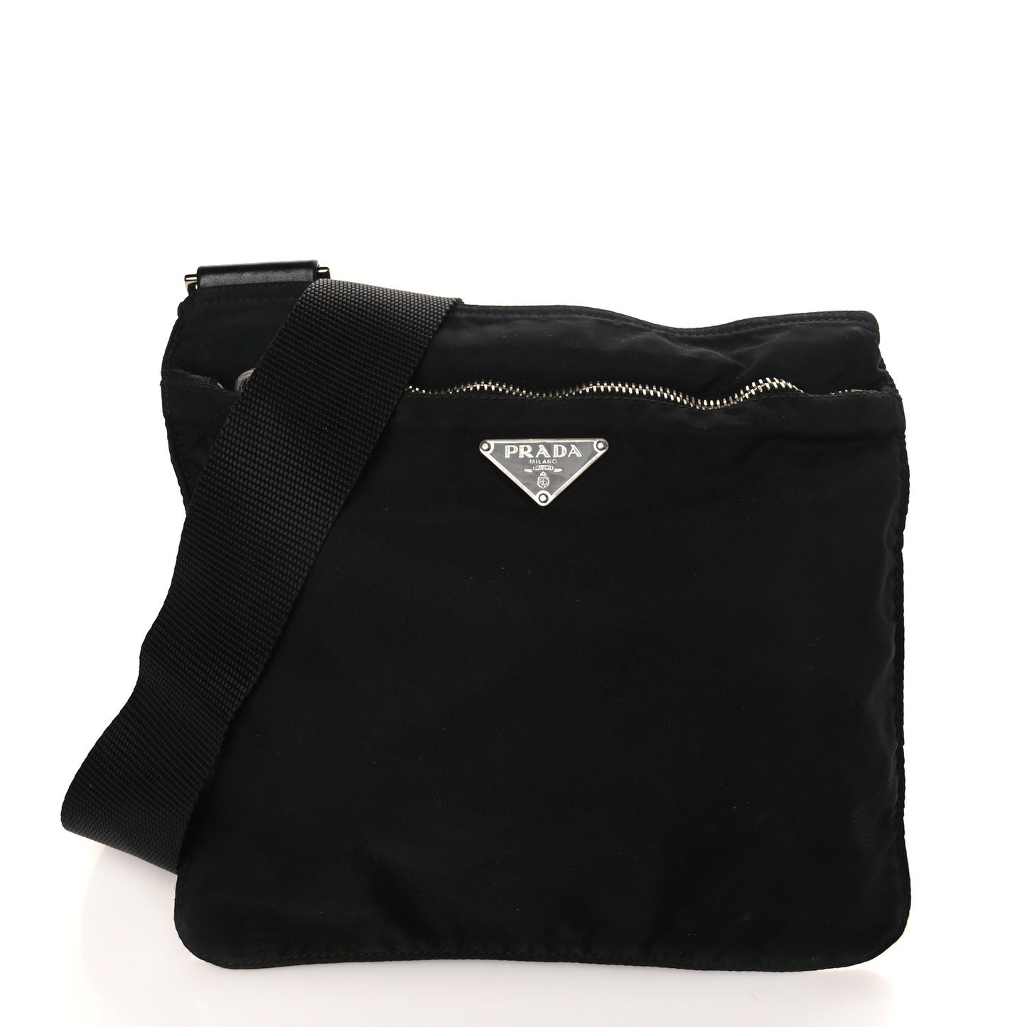Nylon Vela Flat Messenger Bag Black
