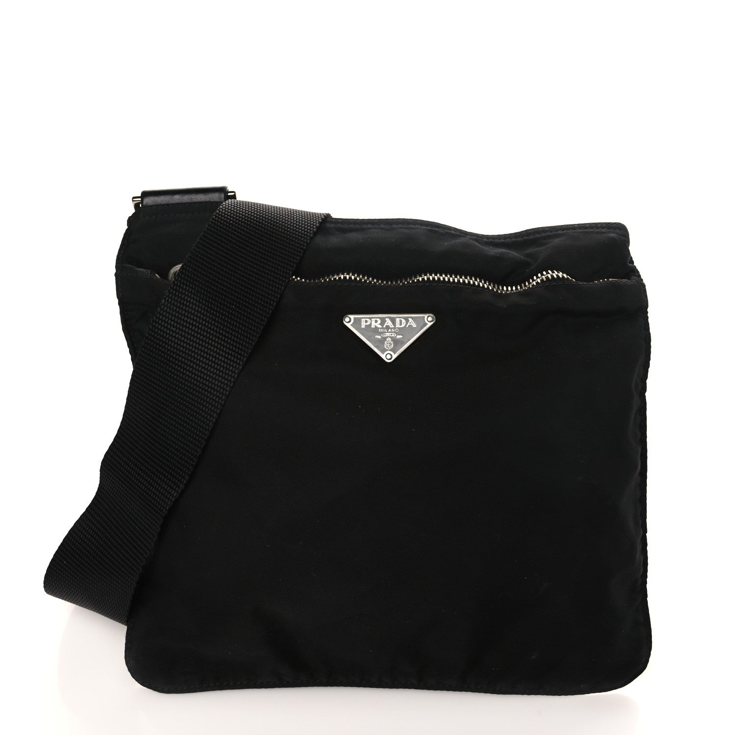 Prada Nylon Vela Flat Messenger Bag Black 1 of 11