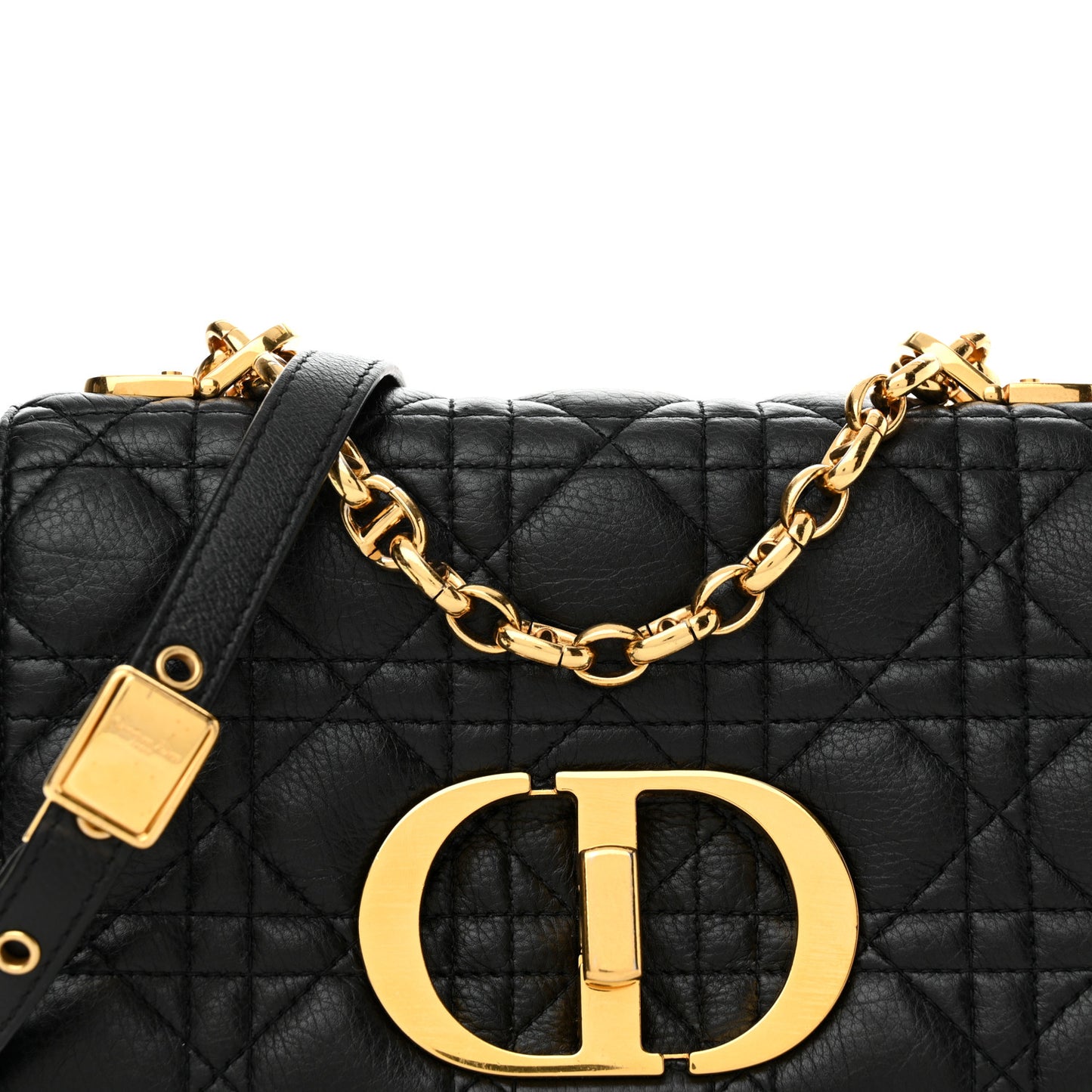 Calfskin Cannage Small Caro Bag Black