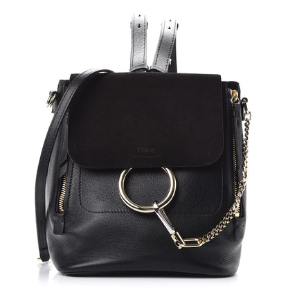 Chloe Suede Calfskin Small Faye Backpack Black 1 of 7