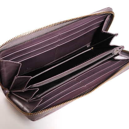 Gucci Metallic Soft Guccissima Margaux Calfskin Lovely Zip Around Wallet Senanque 5 of 8
