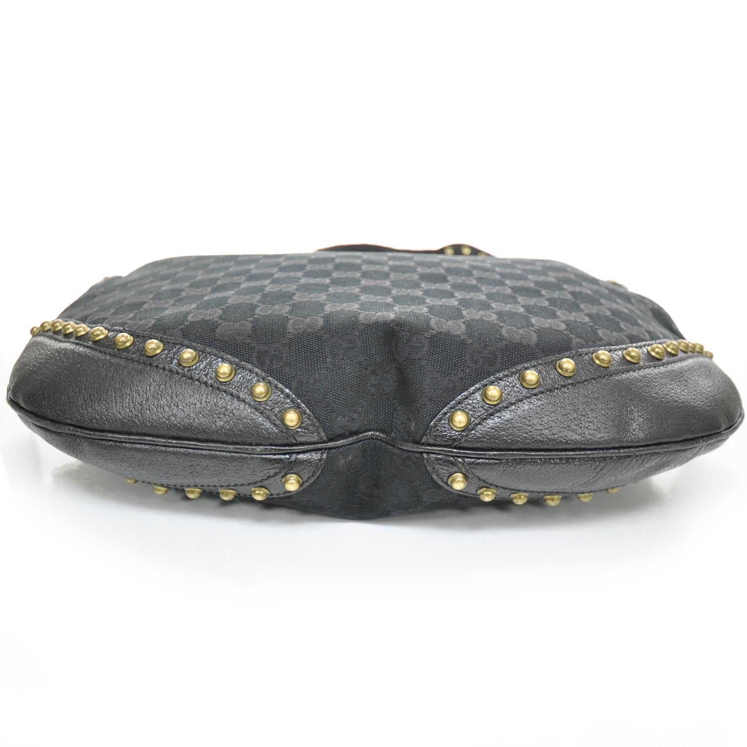 Gucci Monogram Studded Shoulder Bag Black 4 of 10