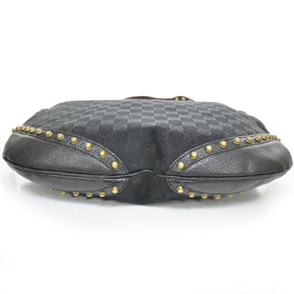 Gucci Monogram Studded Shoulder Bag Black 4 of 10