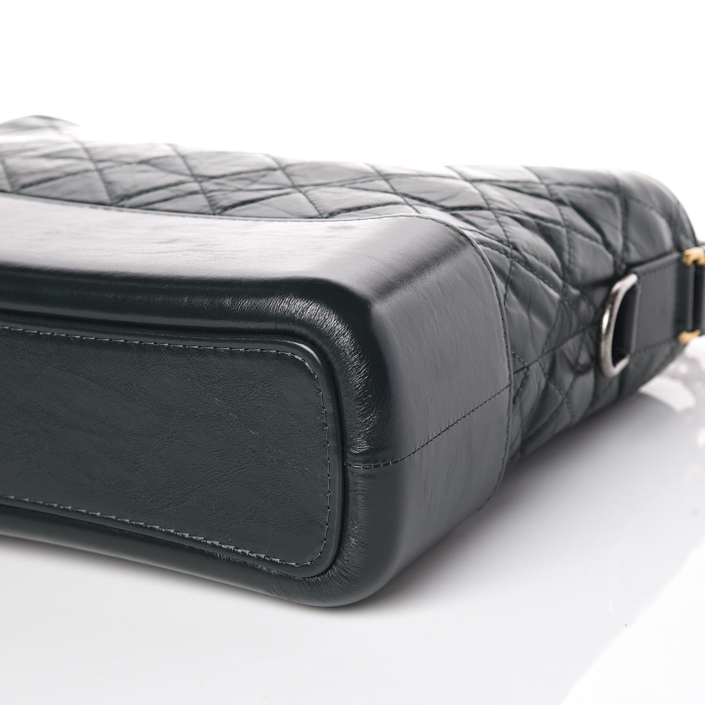 Aged Calfskin Quilted Medium Gabrielle Hobo Dark Green