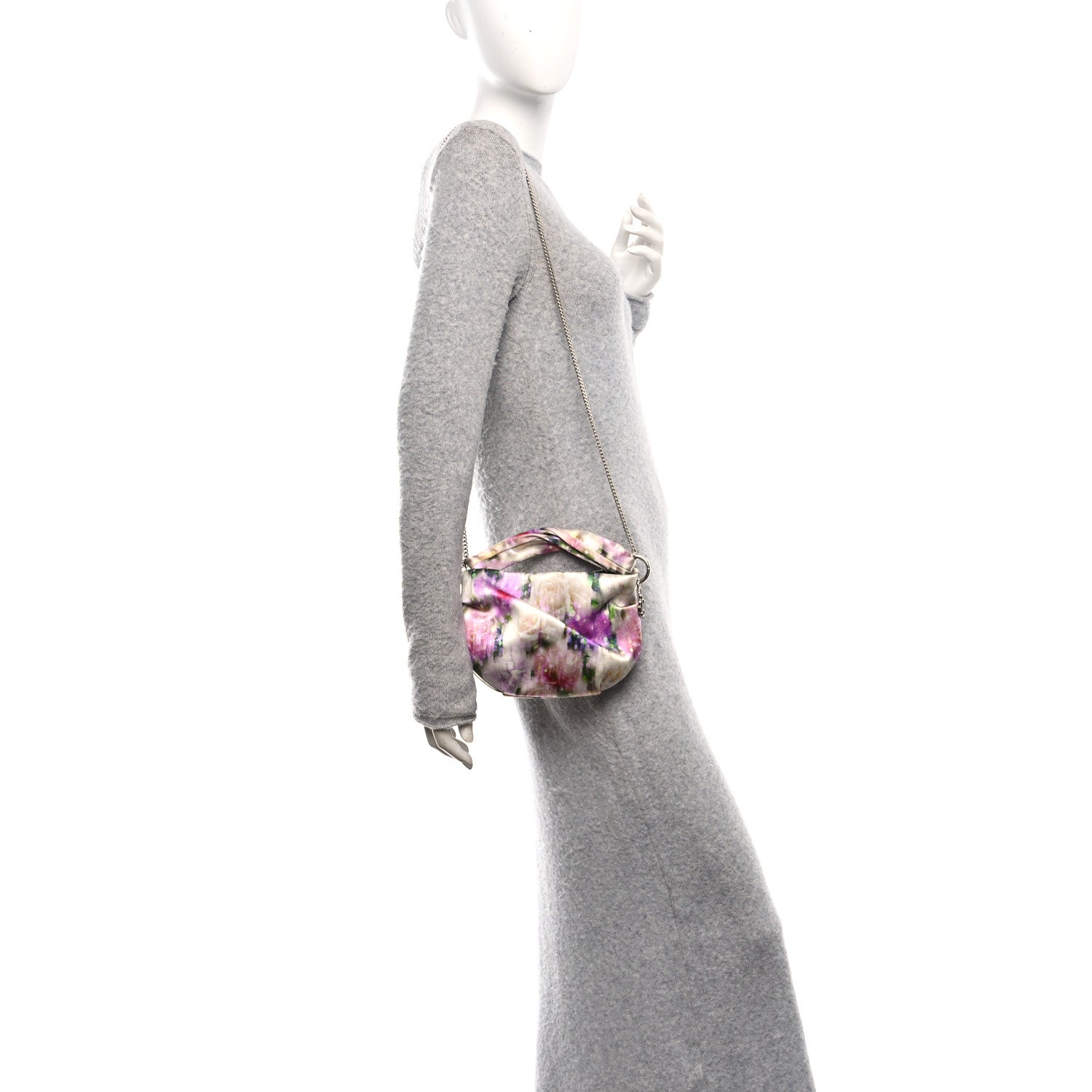 Jimmy Choo Satin Floral Bonny Shoulder Bag Multicolor 2 of 9