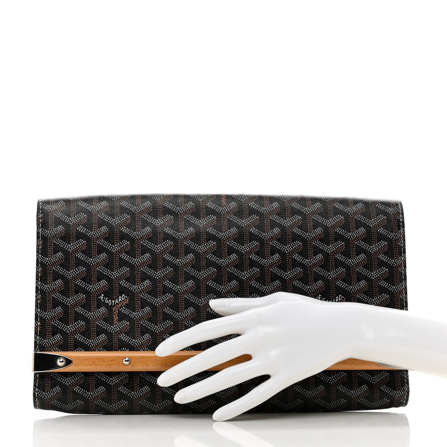 Goyard Goyardine Monte Carlo Bois Clutch Black 2 of 7