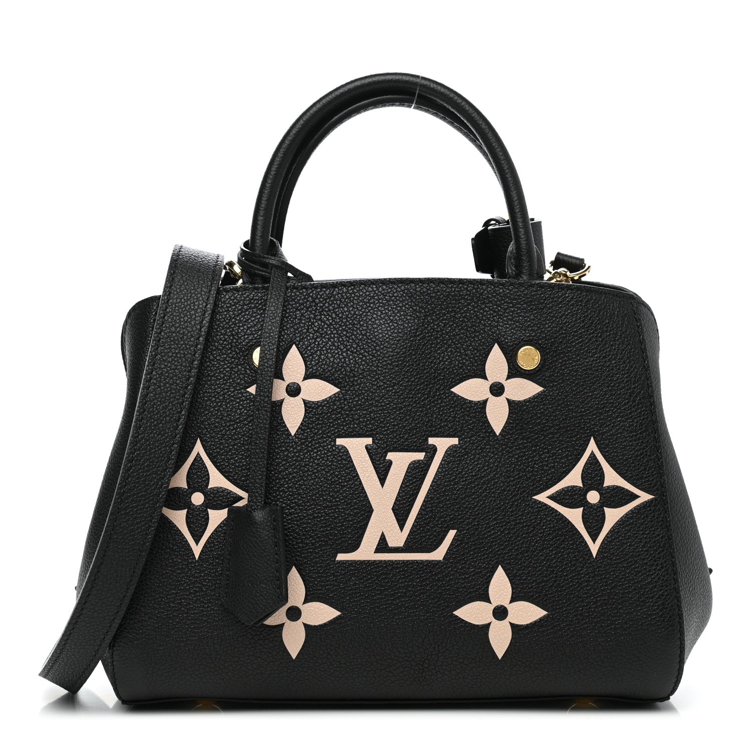 Louis Vuitton Empreinte Monogram Giant Montaigne BB Black Beige 1 of 11