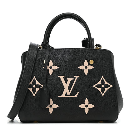 Louis Vuitton Empreinte Monogram Giant Montaigne BB Black Beige 1 of 11