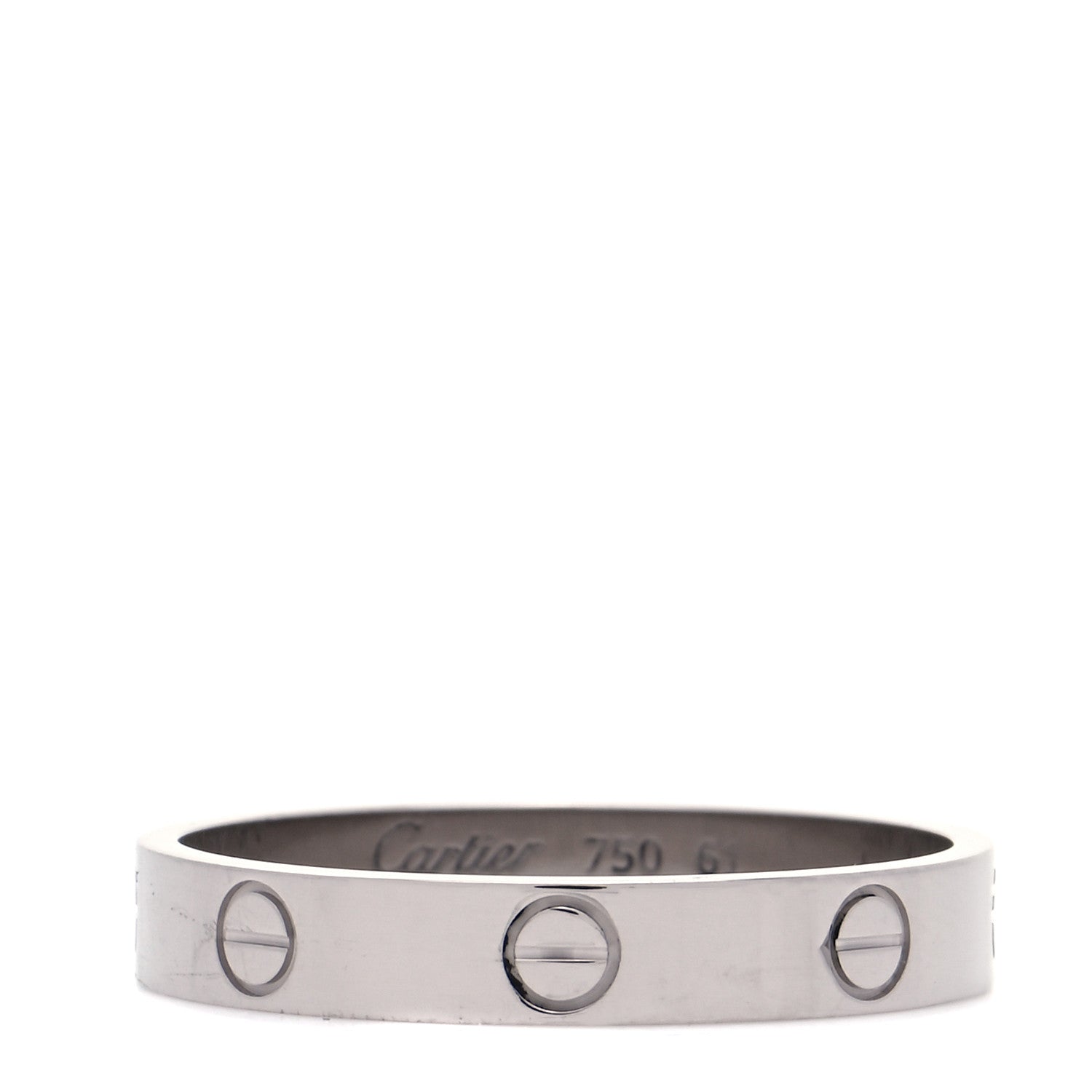Cartier 18K White Gold 3.5mm LOVE Wedding Band Ring 61 9.5 1 of 5