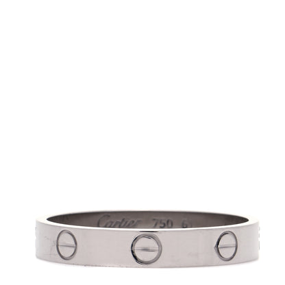Cartier 18K White Gold 3.5mm LOVE Wedding Band Ring 61 9.5 1 of 5