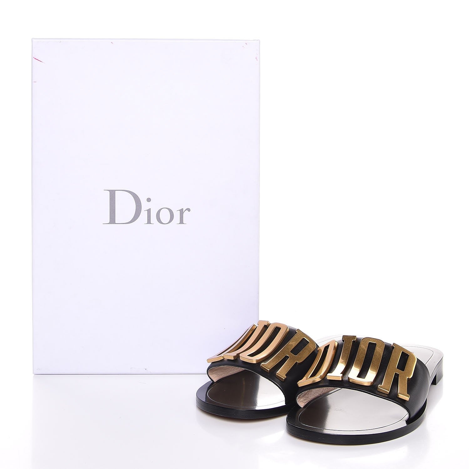 Christian Dior Calfskin Dio(r)evolution 10mm Slide Sandals 37.5 Black 9 of 9