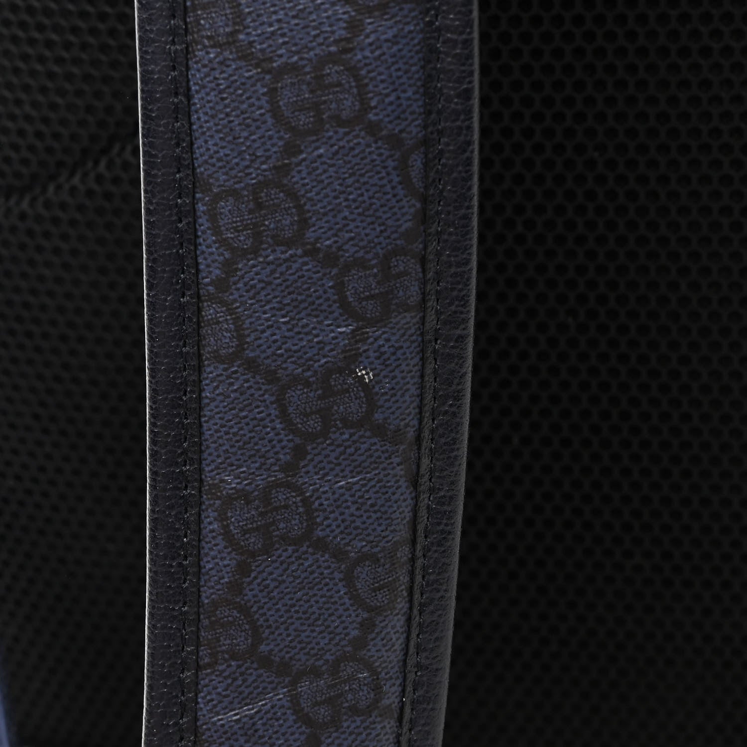 Gucci GG Supreme Monogram Textured Dollar Calfskin Medium Double Buckle Backpack Blue Dark Blue Black 13 of 14