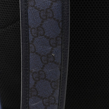 Gucci GG Supreme Monogram Textured Dollar Calfskin Medium Double Buckle Backpack Blue Dark Blue Black 13 of 14