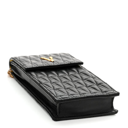 Versace Nappa Quilted Virtus Cell Phone Crossbody Black 4 of 9