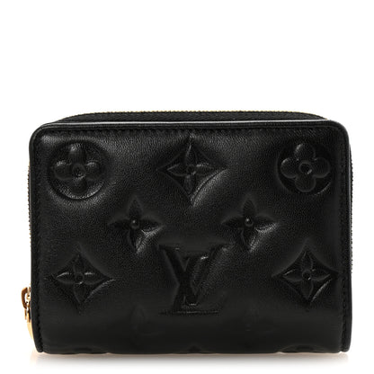 Louis Vuitton Lambskin Embossed Monogram Lou Coussin Wallet Black 1 of 8