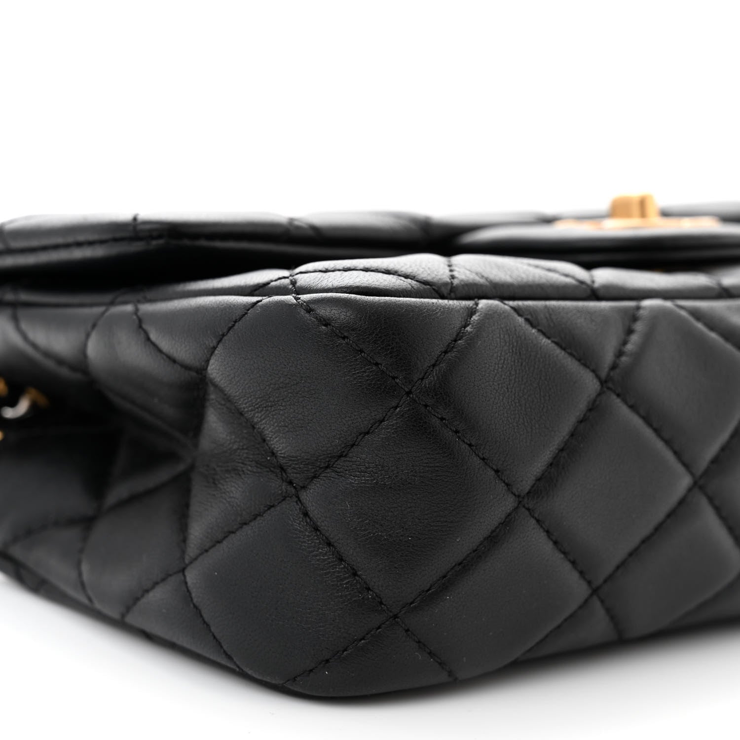 Chanel Lambskin Quilted Mini Rectangular Pearl Crush Flap Black 9 of 10