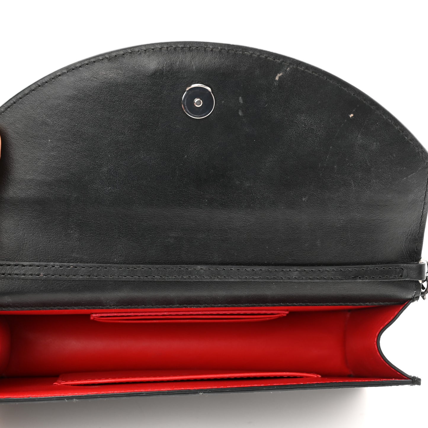 Patent Embossed Python Loubi54 Crossbody Clutch Black