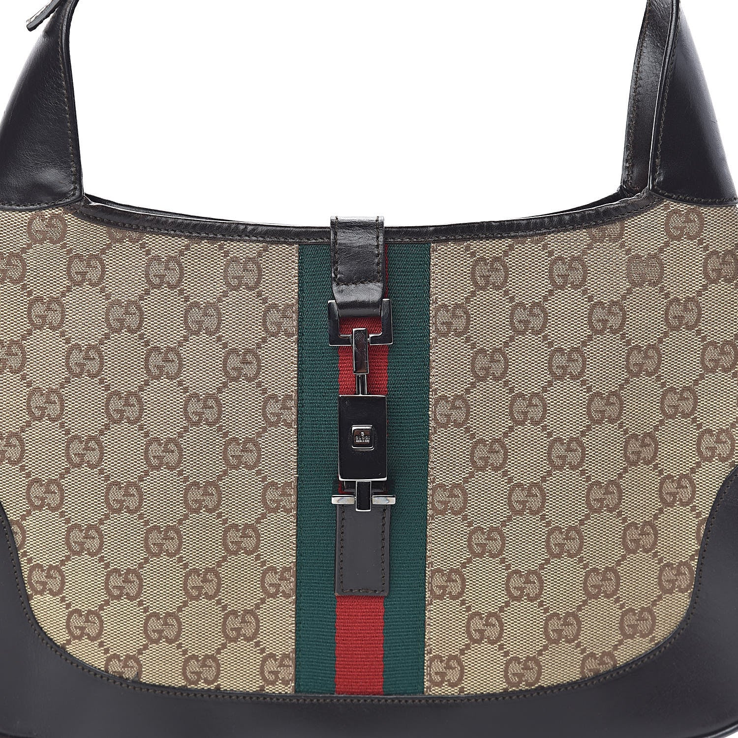 Gucci Monogram Web Jackie O Hobo Dark Brown 9 of 9