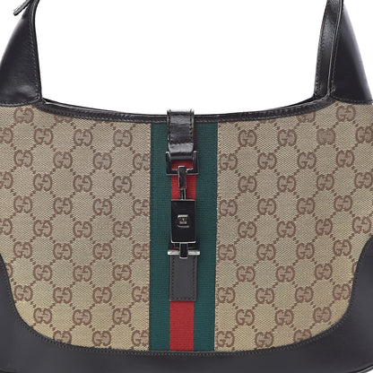 Gucci Monogram Web Jackie O Hobo Dark Brown 9 of 9