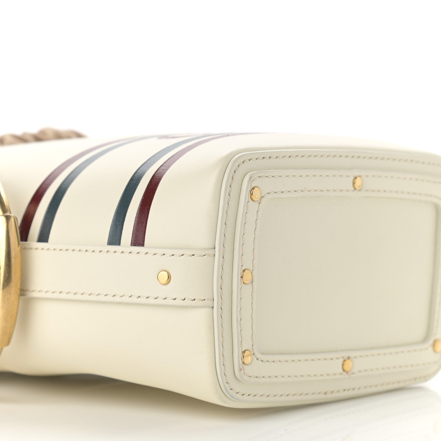 Smooth Calfskin Logo Mini Roy Bucket Bag Natural White
