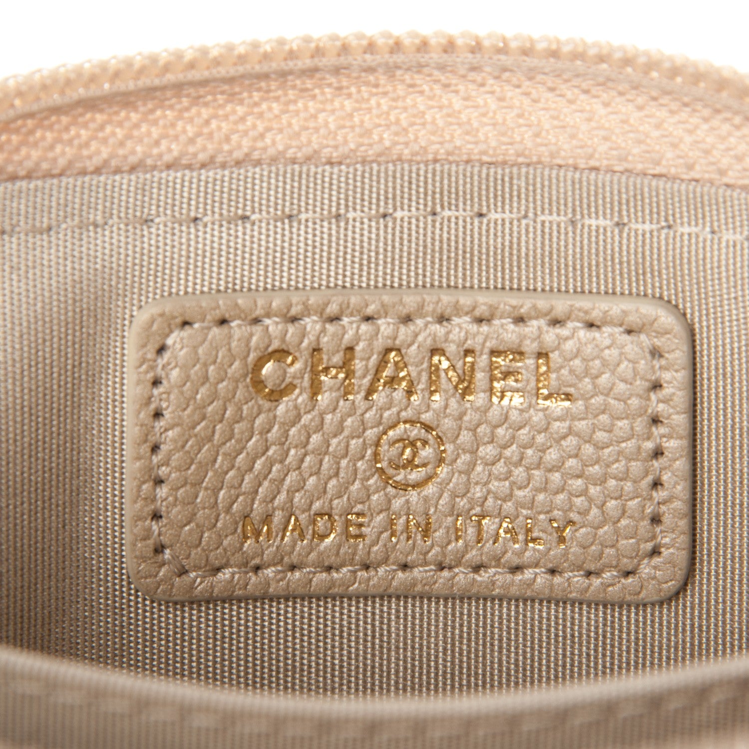 Chanel Caviar Quilted Boy Zip Around Coin Purse Wallet Light Gold 6 of 7