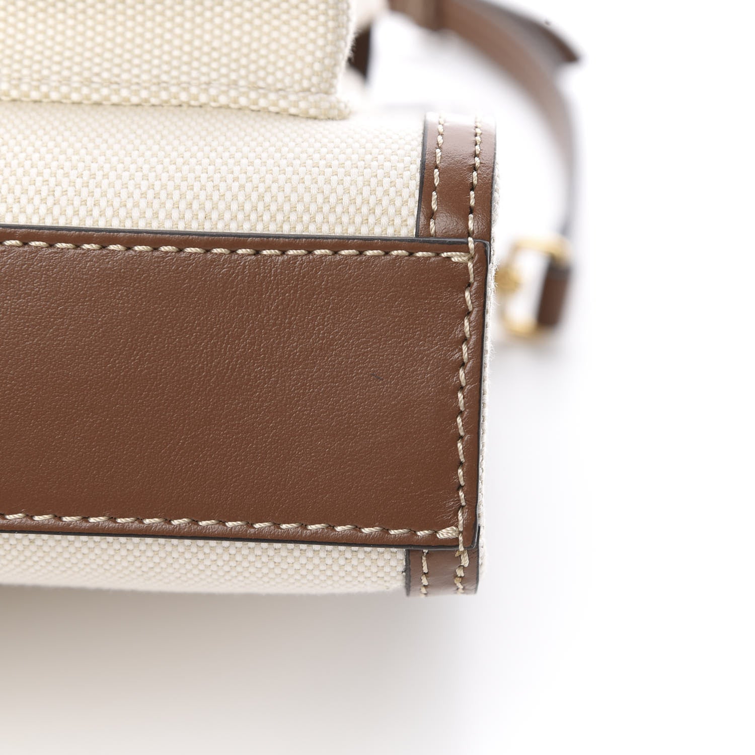 Burberry Canvas Smooth Calfskin Two Tone Mini Pocket Bag Natural Malt Brown 11 of 11
