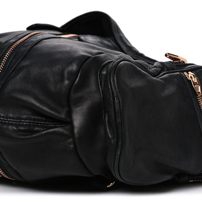 Alexander Wang Lambskin Marti Backpack Bag Washed Black Rose Gold Hardware 8 of 8