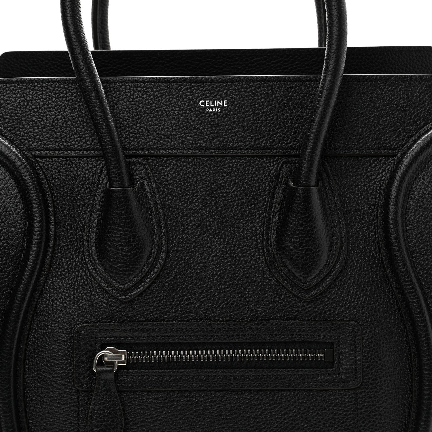Celine Drummed Calfskin Micro Luggage Black 7 of 10
