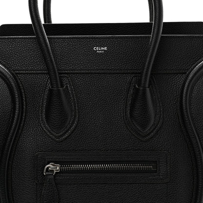 Celine Drummed Calfskin Micro Luggage Black 7 of 10