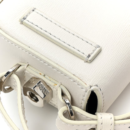 Off-White Saffiano Striped Baby Diag Binder Clip Bag White Black 13 of 14