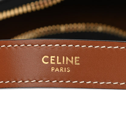 Celine Triomphe Canvas Calfskin Ava Shoulder Bag Tan 6 of 10