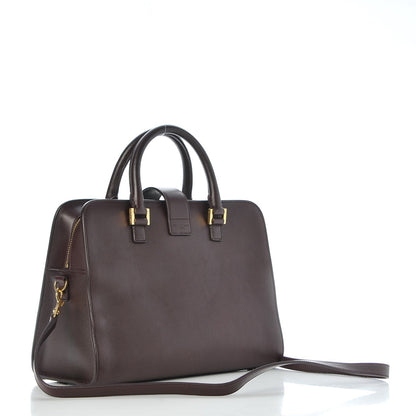 Saint Laurent Calfskin Small Monogram Cabas Bordeaux 3 of 7