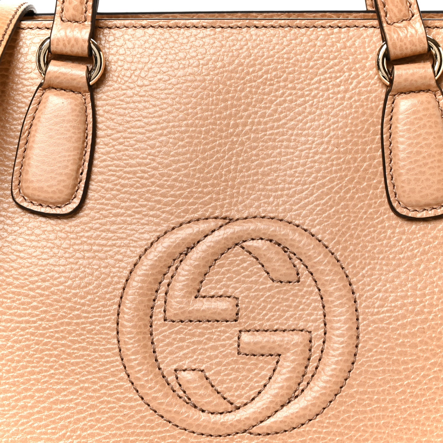 Gucci Dollar Calfskin Medium Soho Top Handle Satchel Camelia 9 of 11