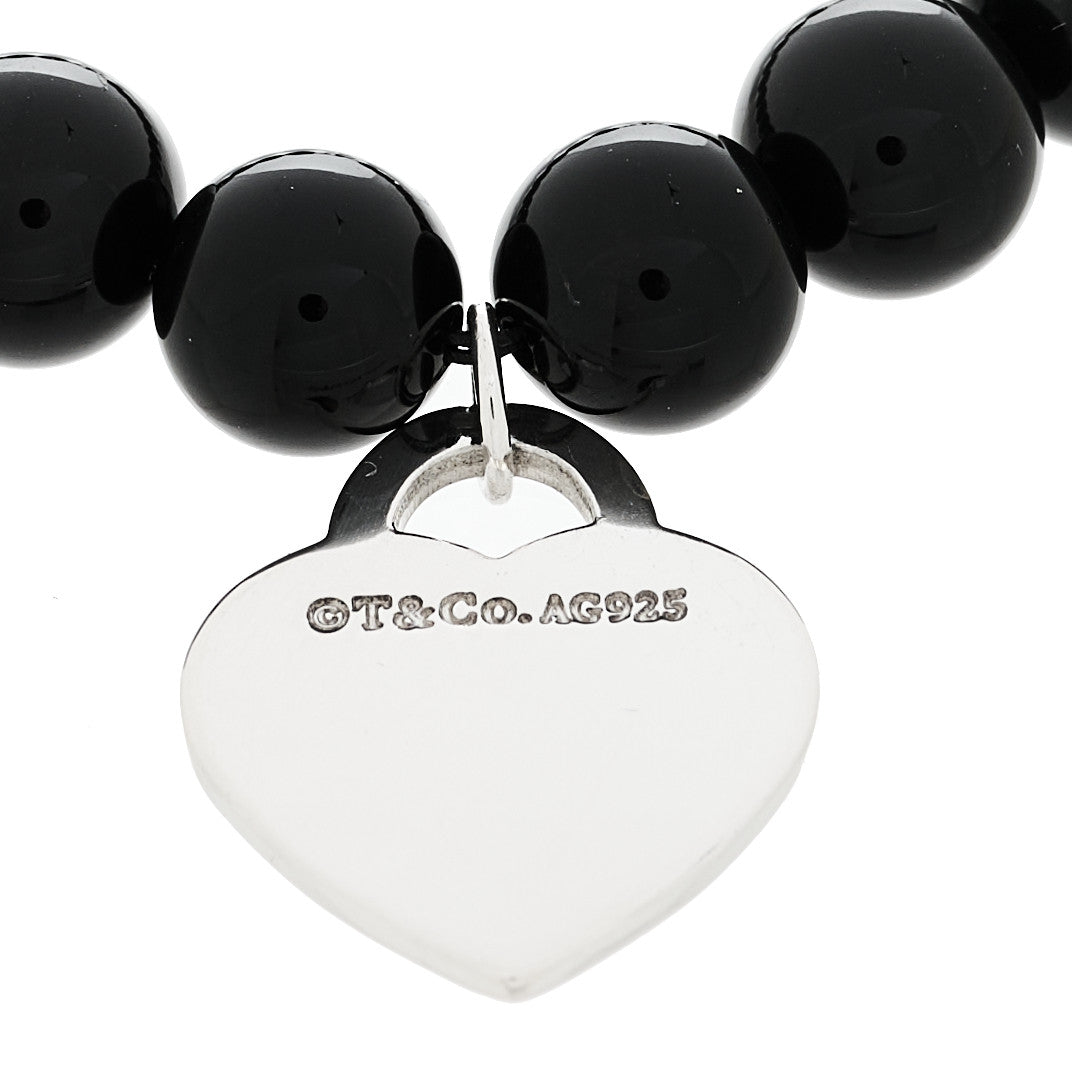 Tiffany Sterling Silver Black Onyx 8mm Return to Tiffany Bead