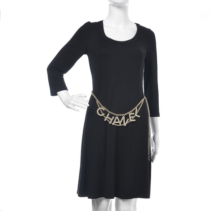 Chanel Metal Crystal 90's Icon Logo Chain Belt Gold 2 of 6