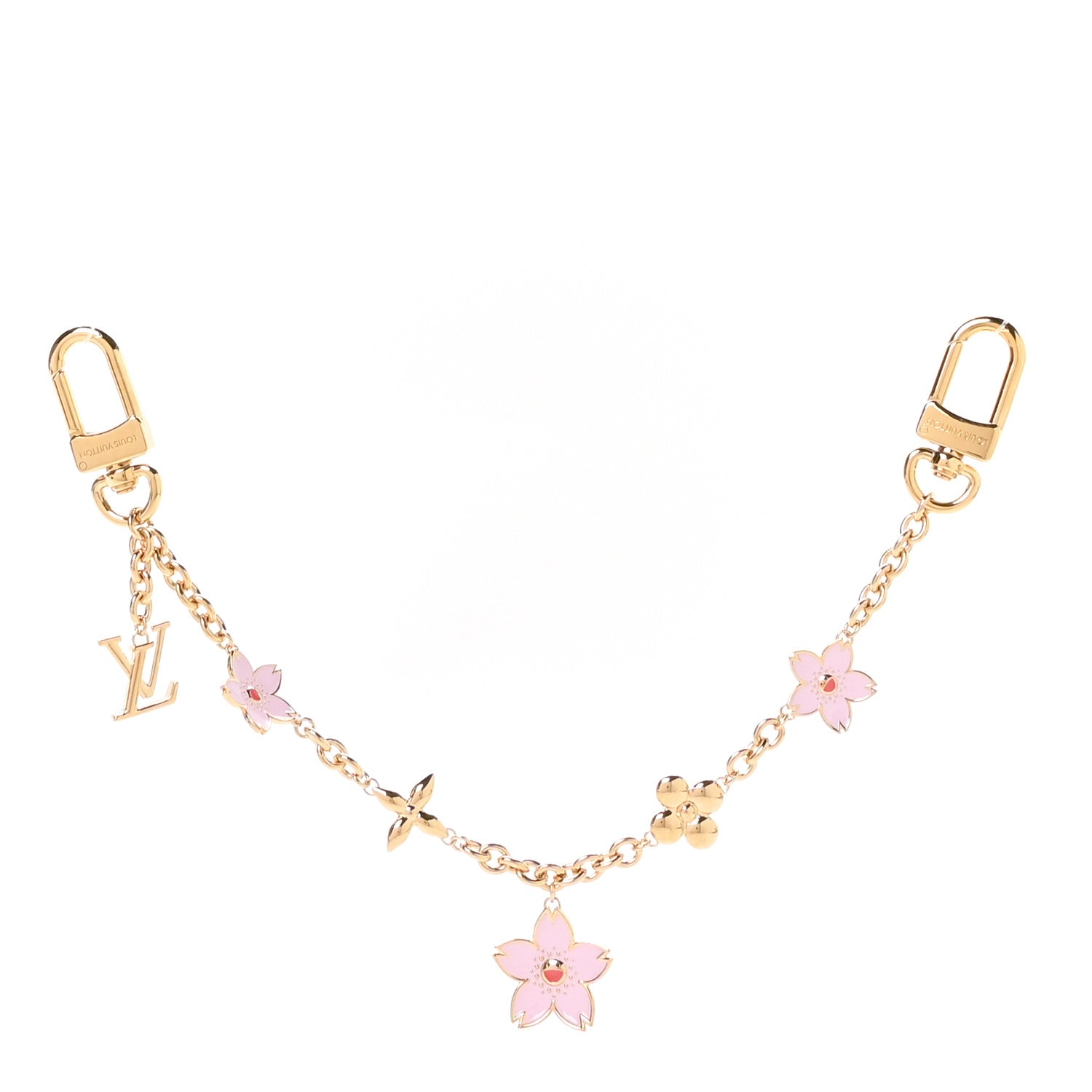 Louis Vuitton LV x TM Cherry Blossom Bag Chain Key Holder Rose Ballerine 1 of 5