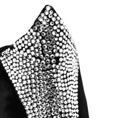 Saint Laurent Velluto Master Crystal Embellished Blaze 45 La Strass Ankle Boots 40 Black 8 of 8